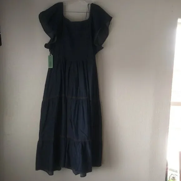 Terra & Sky Jean flutter sleeve midi women's size 4X dress - Picture 4 of 15